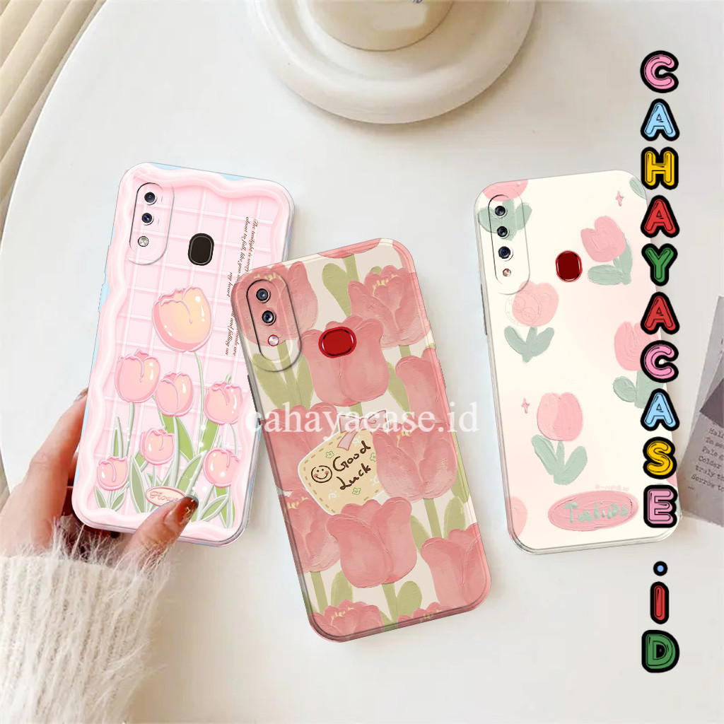 Samsung A20s A10s A20 A30 Bumper - Pelindung Hp - Motif Bunga - Case Custom Casing Pro Camera