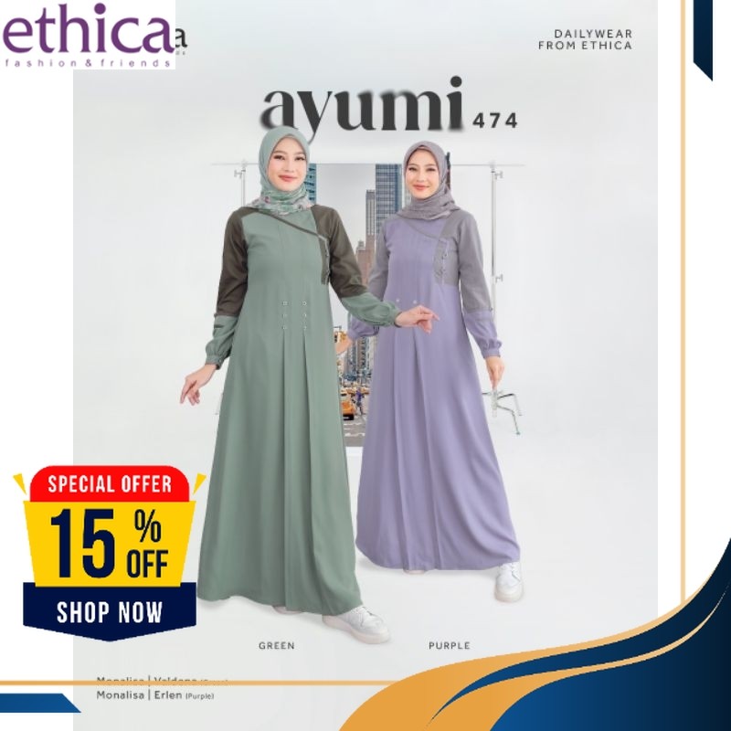 Gamis wanita Dewasa Terbaru Ayumi 474 by Ethica