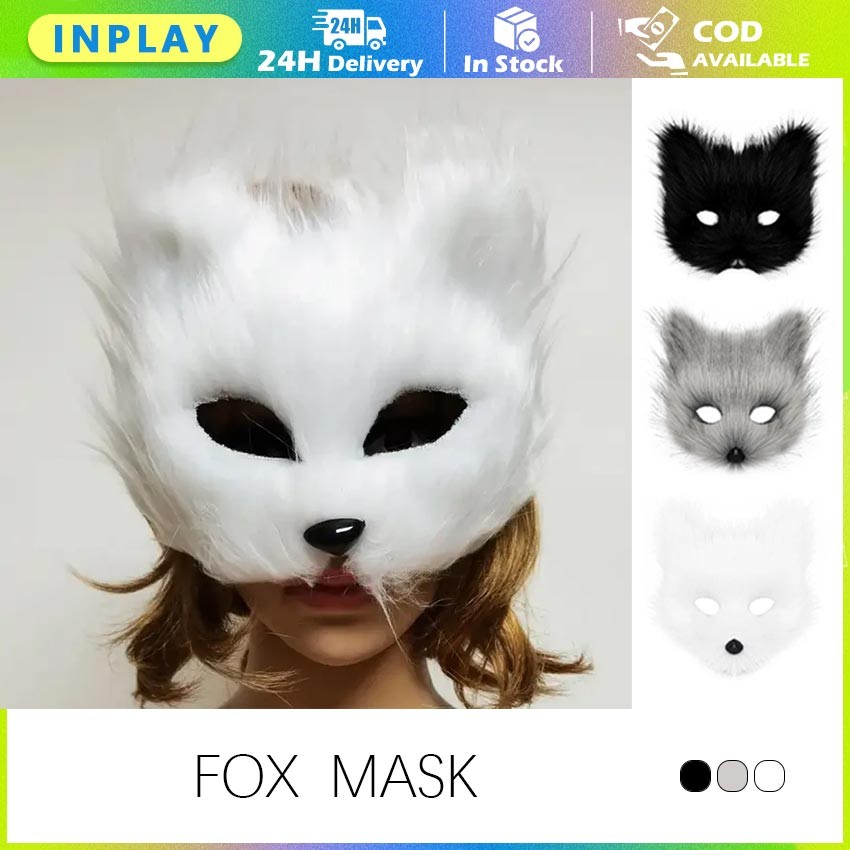 Topeng Kitsune Jepang Kitsune Mask / Topeng Cosplay Festival Mask Halloween Half-Face Cosplay Fox