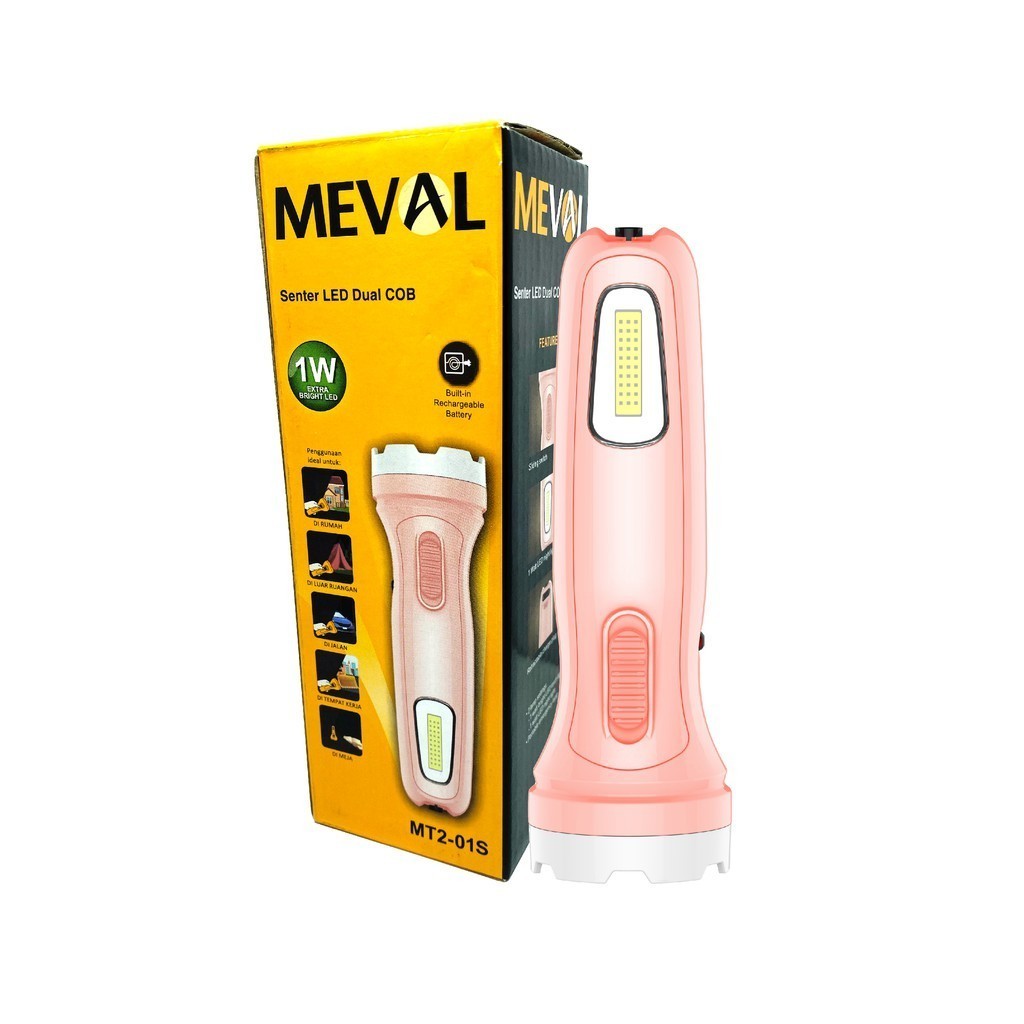 Meval Senter LED 3W Dual COB - Lampu Emergency Meval