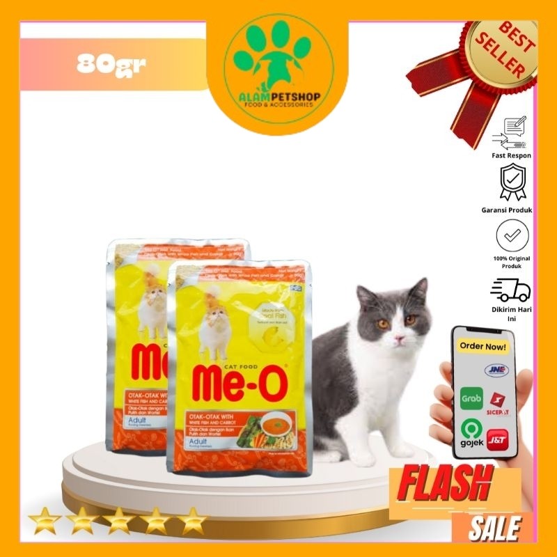 Makanan Kucing Meo Pouch 80gr Otak-Otak With White Fish And Carrot