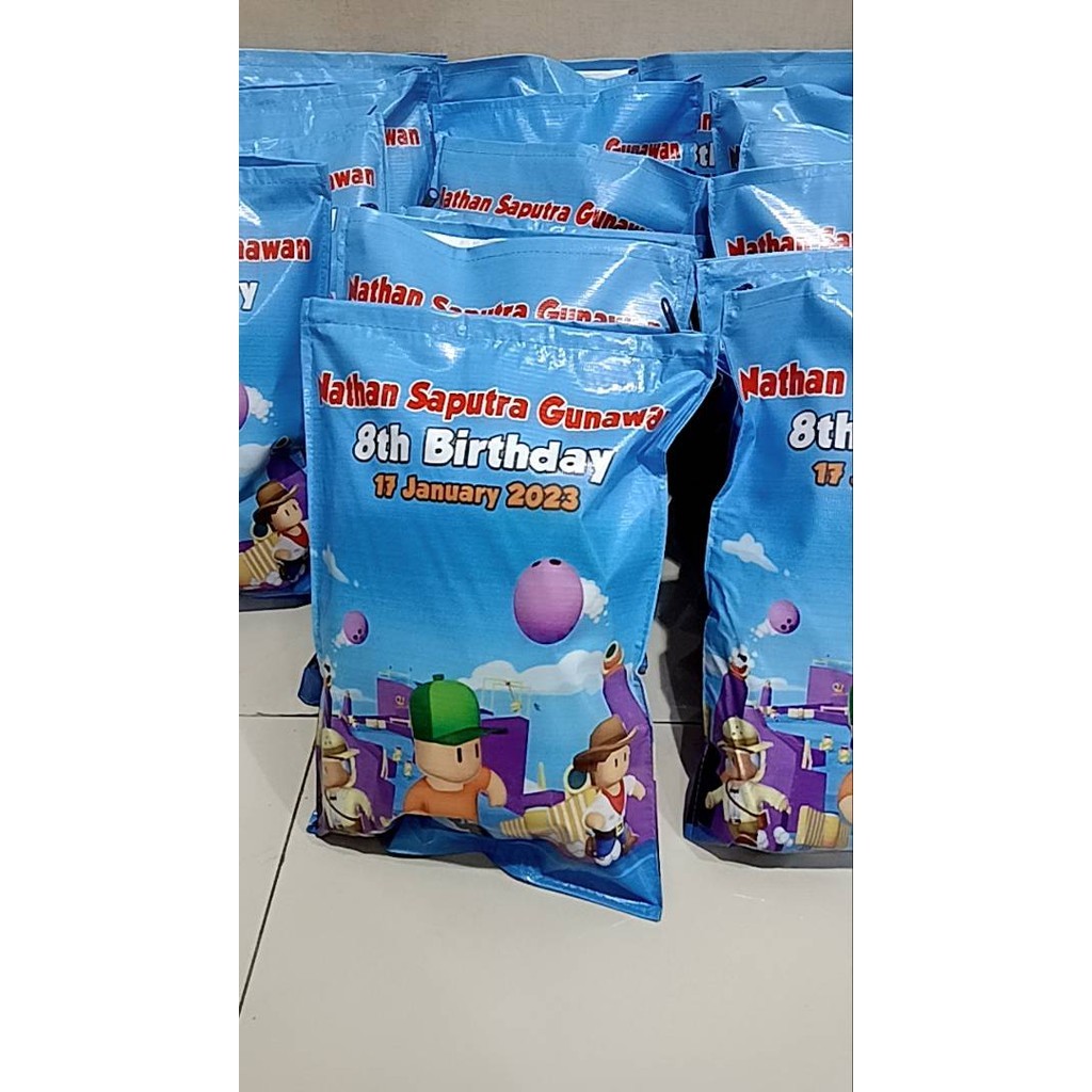 

BIGBAGPRINT Pouch Snack Ulang Tahun Anak Ukuran 30x40cm Kantong Bingkisan Souvenir Ulang Tahun Anak Kantong Souvenir Bingkisan Birthday Anak