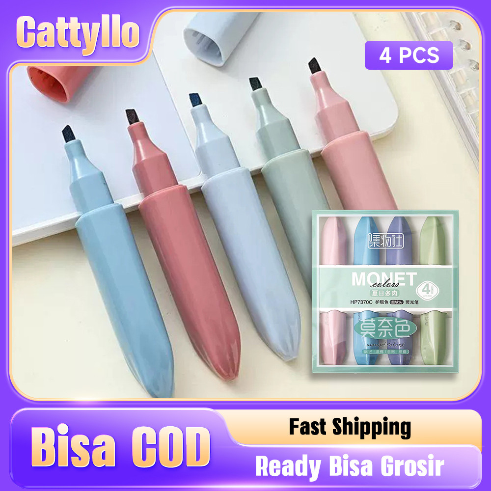 

4 Warna Pena Stabilo Stabilo Siswa Highlighter Warna Pastel Marker Pen Spidol Pastel Warna Ringan Art Painting Stationary Kit