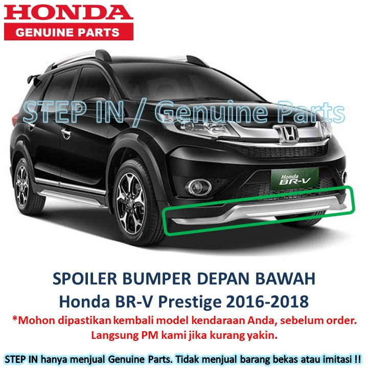 Garnish Lower Spoiler Bumper DEPAN bawah Honda BRV prestige BR-V 2016 2017 2018 asli silver original