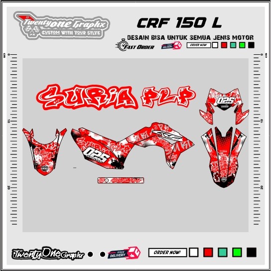 CRF 150 L Decal merah custom supermoto new 2024