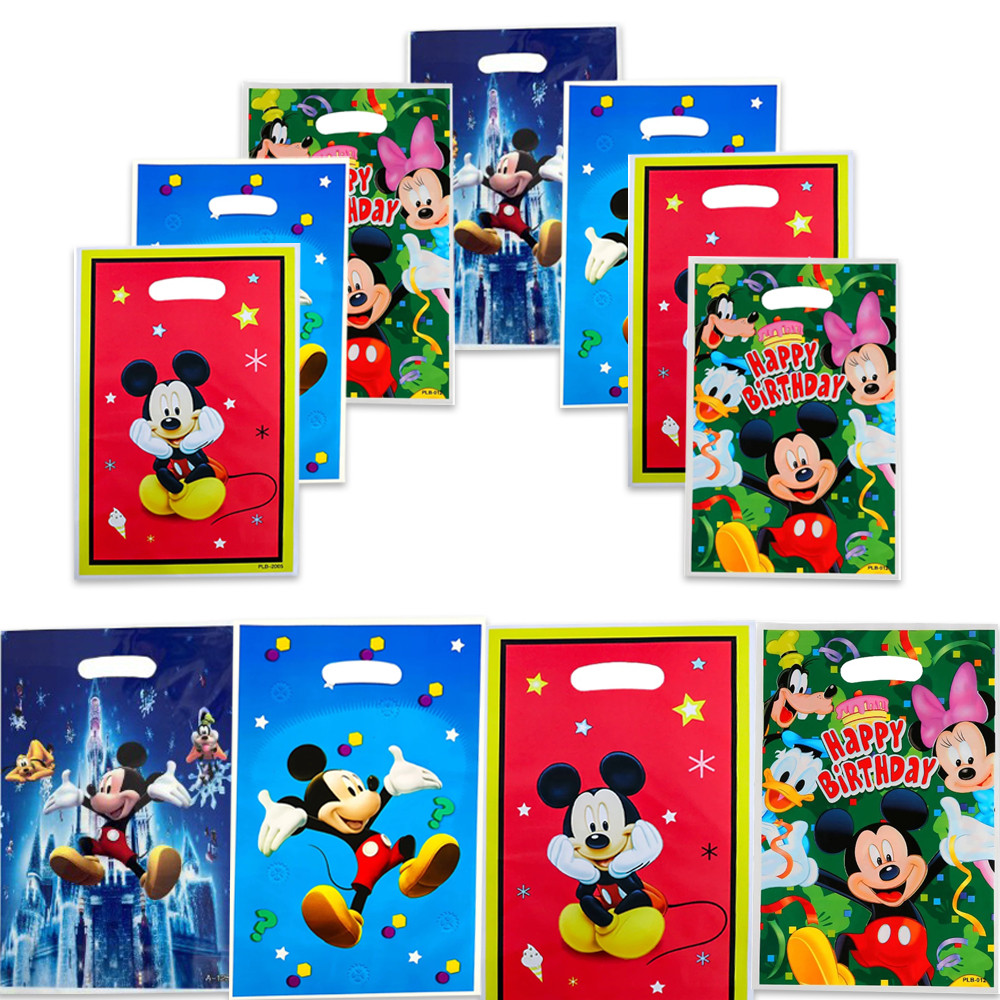 

Disney Mickey Mouse Theme 10pcs/lot Kids Boys Favors Happy Birthday Party Gifts Surprise Candy Bags Decorations Loot Bags