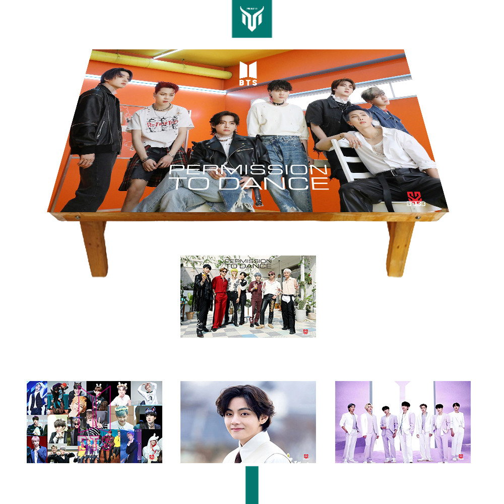 Meja Belajar Lipat Karakter BTS K POP Anak