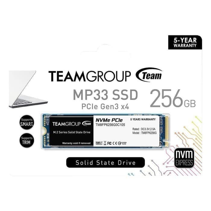 SSD Team MP33 M.2 2280 NVME 256GB - PCIe Gen3 x4