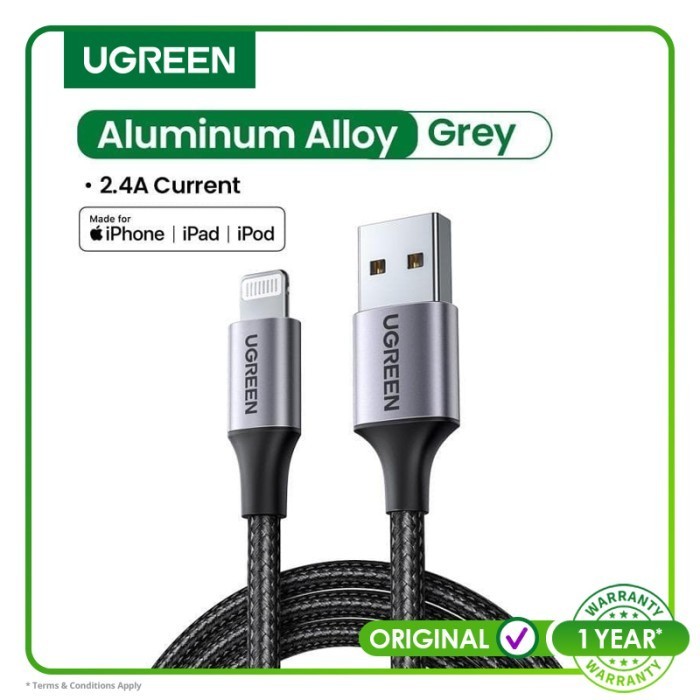 Ugreen MFI USB Lightning Nylon Braided Cable For iPhone Original 60156