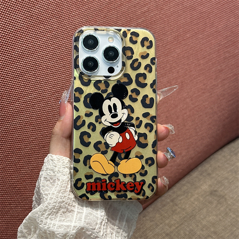 Applicable to iPhone15promax  Cute cartoon leopard bottom light luxury new style feather yarn mobile