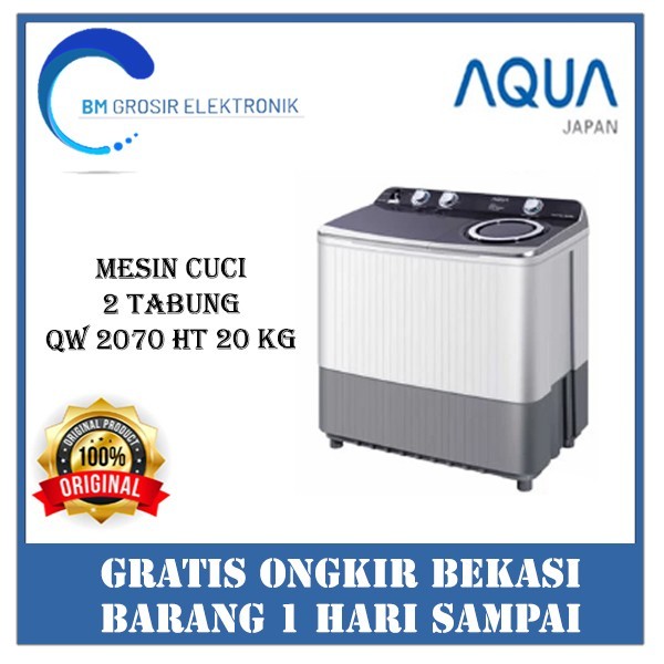 AQUA MESIN CUCI QW 2070HT 20 KG MESIN CUCI 2 TABUNG