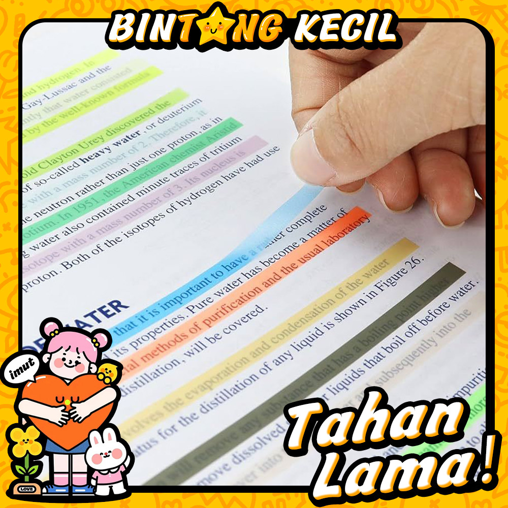 

Index Mark Penanda Pembatas Highlighter Strip Lucu Strip Buku Indeks Multifungsi, Ideal untuk Belajar Kerja dan Bacaan