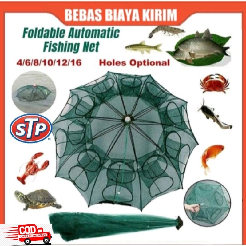 [Bisa COD] Bubu Payung 8 Lubang  Jaring Perangkap  Ikan Ud4ng