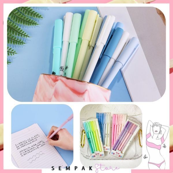 

SS 1 Set 6Pcs Pena Gel 0.5mm Warna Pastel Pen Gel Aesthetic Pulpen Gel 6 IN 1 Warna Gradasi Pena Gel Set Morandi Color Bolpoint Tinta Gel Cair 6 Pcs Journaling Pen Alat Tulis Kantor Sekolah Lucu