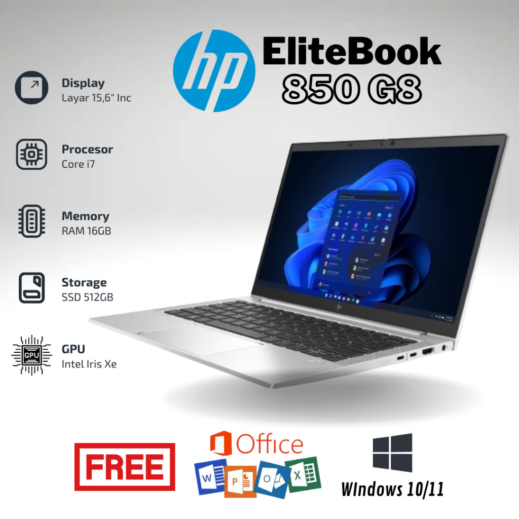 Laptop HP Elitebook 850 G8 Intel Core i5 RAM 16GB SSD 512GB Second Berkualitas - 128 gb