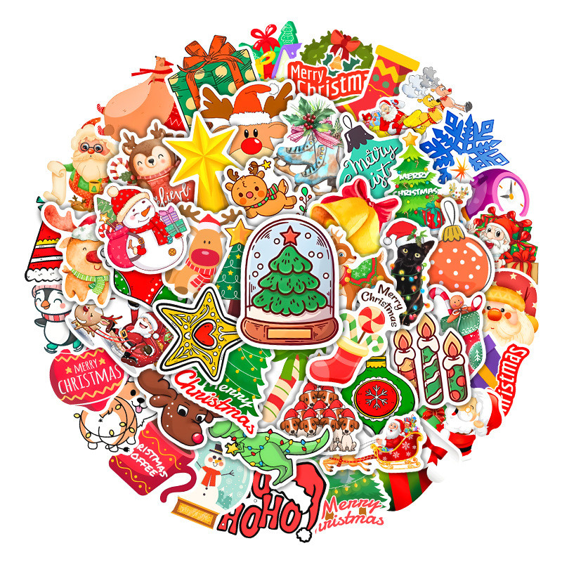 

50PCS Christmas New Anime Paper Graffiti Sticker Waterproof Sticker Skateboard Sticker