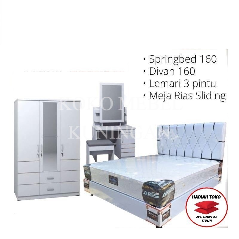 Paket Lamaran Seserahan Furniture Kamar Set / Spring bed  Full Set 160x200 / Kasur