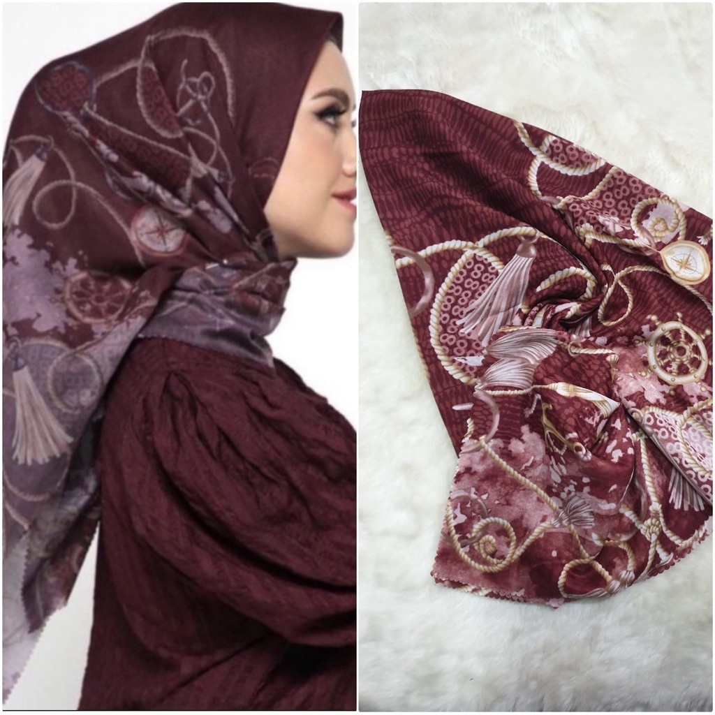 Voal Motif Premium / Hijab Segi Empat Voal Motif Premium Lasercut / Jilbab Voal Motif Premium Laser 