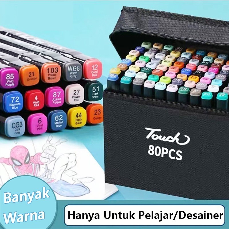 

spesial edition Spidol berbahan dasar minyak ujung ganda untuk lukisan anak-anak pena cat air 24-80 warna set pensil cat air lengkap 10,10