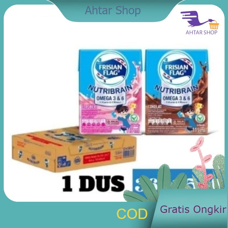 

Frisian Flag UHT Nutribrain 1 Dus 36 Kotak Susu Bendera Cair Rasa Coklat Stoberi