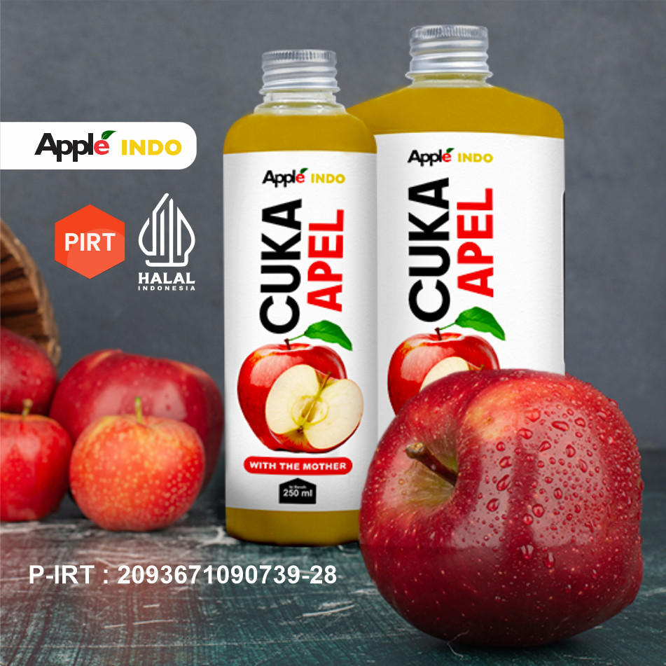 

Apple Indo - Cuka Apel Original Untuk Diet 1 Liter - Organic Apple Cider Vinegar Premium With Mother Herbal Nusantara