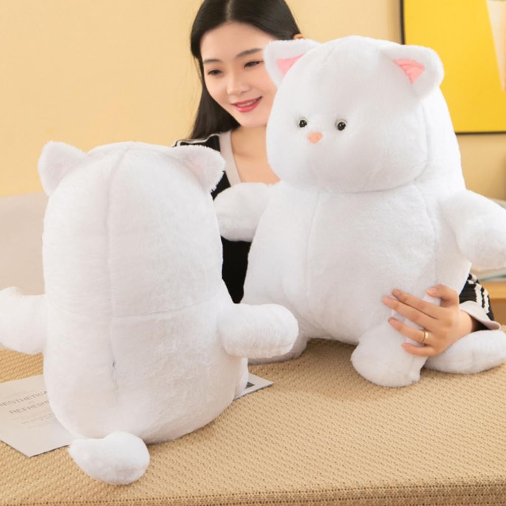 Cat Plush Doll Cat Plush Soft Stuffed Pillow Adorable White Cat Plush Toy for Kids Girls Fluffy Hugg