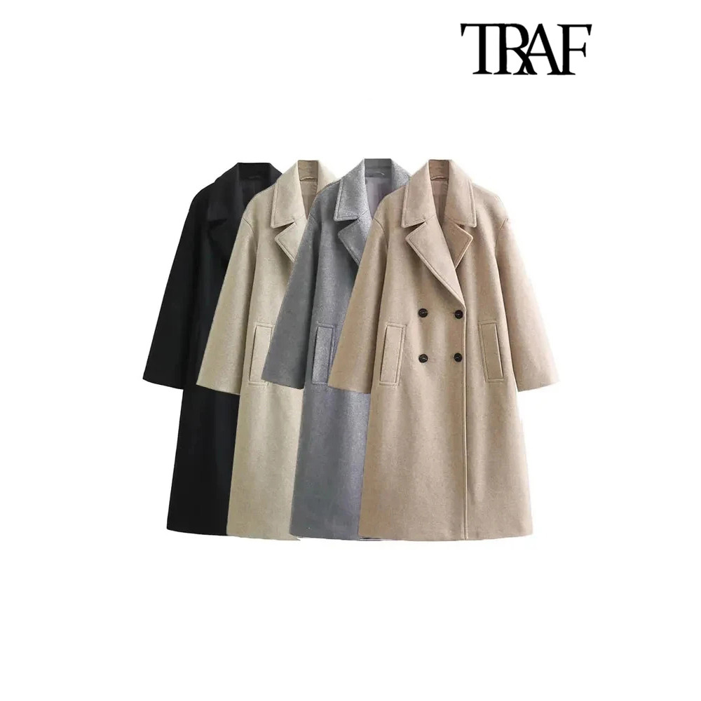 Jas long coat wanita korean style jubah panjang musim dingin atasan wanita panjang jas blazer premiu