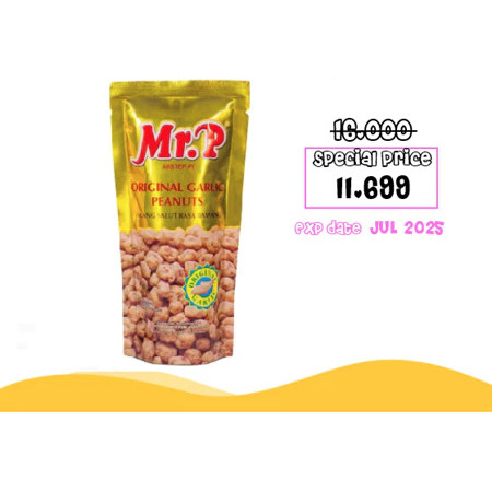 

Mr. P Kacang Panggang Rasa Garlic 80 Gram