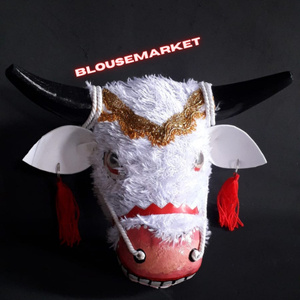 Mainan Tradisional | Bantengan Anak Mata Resin+Lampu Menyala Bulu Halus Korea + Mahkota Renda Emas |