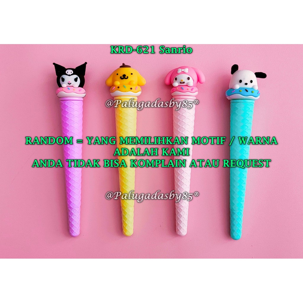 

(1 Biji) GROSIR Gelpen Sanrio Donut Cone TIDAK BISA PILIH WARNA / Bolpen GXIMP KRD-621 Sanrio