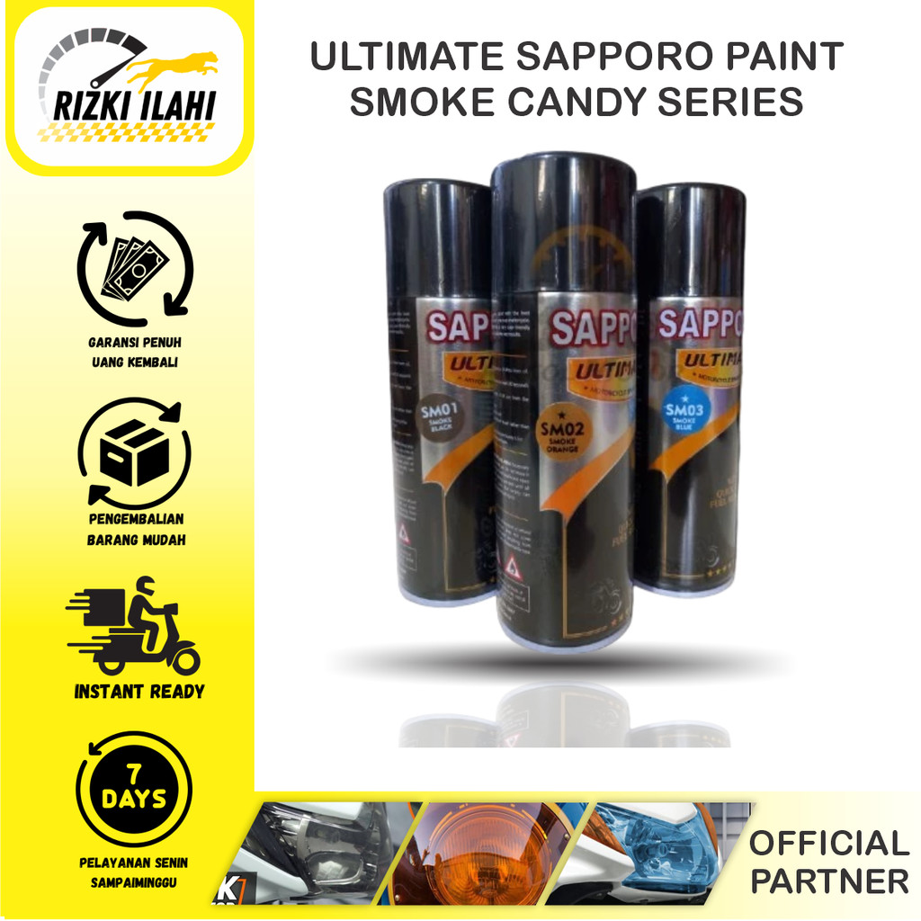 SAPPORO ULTIMATE Smoke Candy Transparan Cat Semprot Aerosol Kaca Mika - Smoke Blue