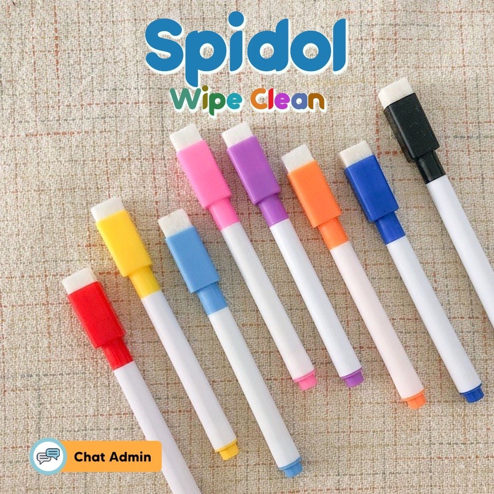 

[Tokome23] COD Spidol Whiteboard Papan Tulis Wipe And Clean Spidol Warna + Penghapus