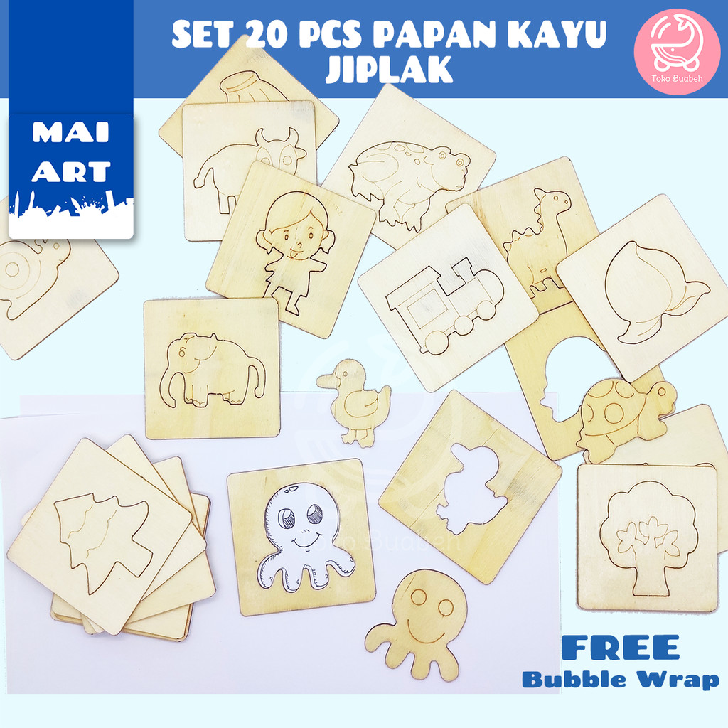 

Mai Art 20 Pcs Alat Jiplak Bahan Papan Kayu Untuk Tracing Gambar Kreatifitas Sensory Play Stencil