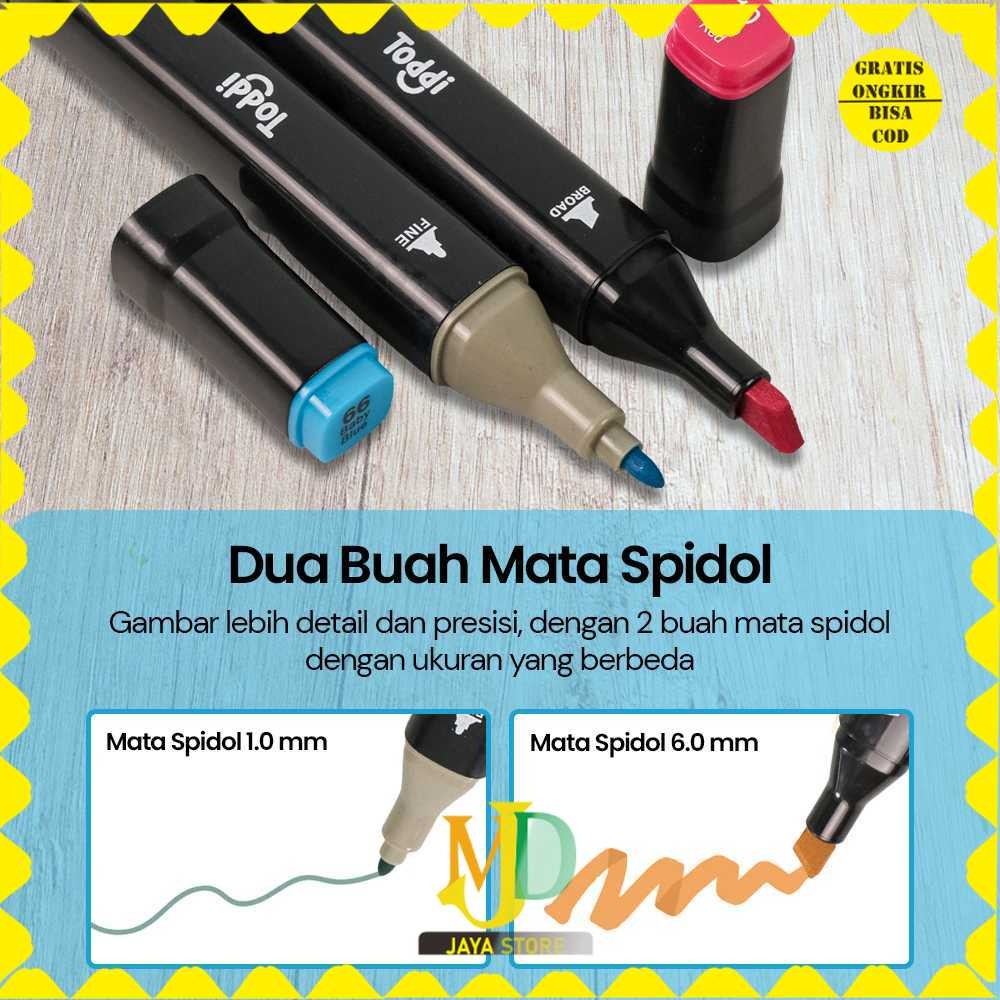 

Toddi Spidol Dual Side Fine Art Marker Brush Double Tip 1.0mm 6.0mm - CY-006