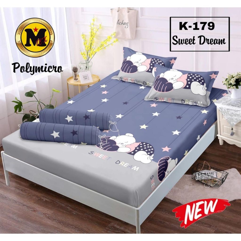 [HYN03] PROMO 10.10 TERBARU SPREI KARAKTER MOTIF SWEET PURPLE / SPRAI HOMEMADE TERLARIS  BAHAN KATUN