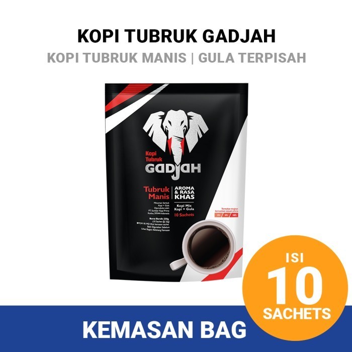 

Gadjah Kopi Tubruk Manis Kopi + Gula Bag [25 gr x 10 Sachets] 250 Gr