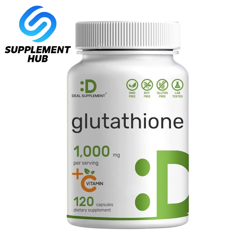 Deal Supplement Glutathione 1,000mg Per Serving, 98% Purity | Plus Vitamin C 500mg, Active Reduced F