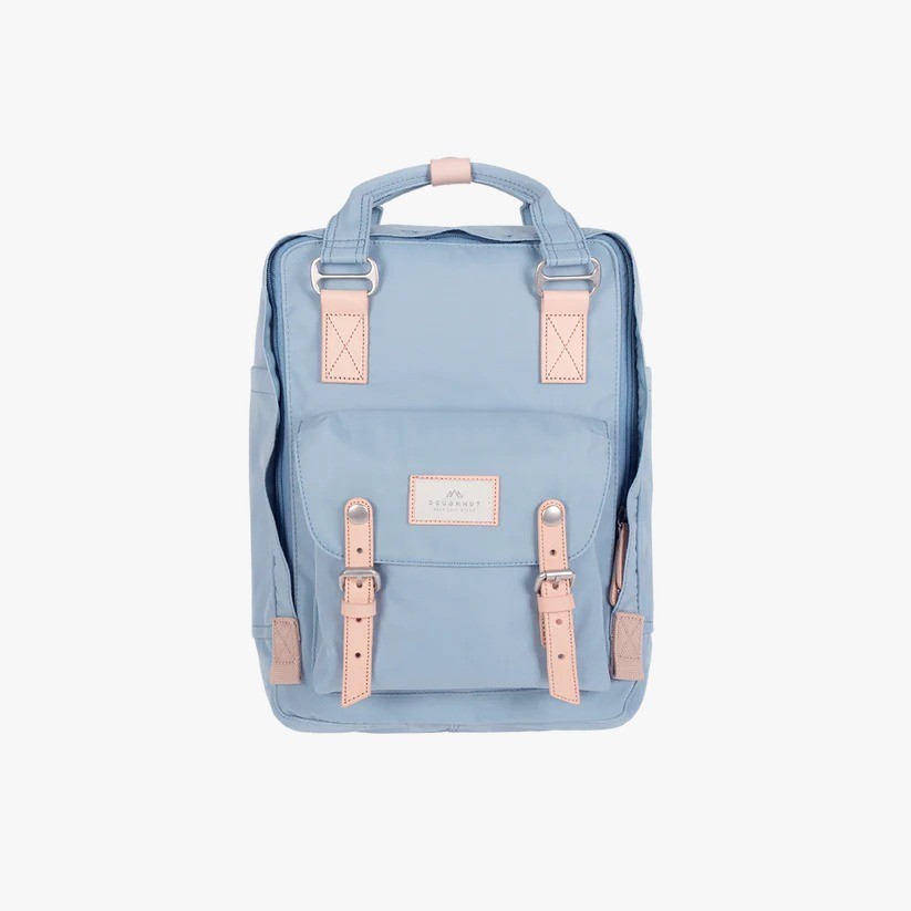 Doughnut Macaroon Backpack Crinkle Nylon Light Blue Tas Unisex - D010-0058-F