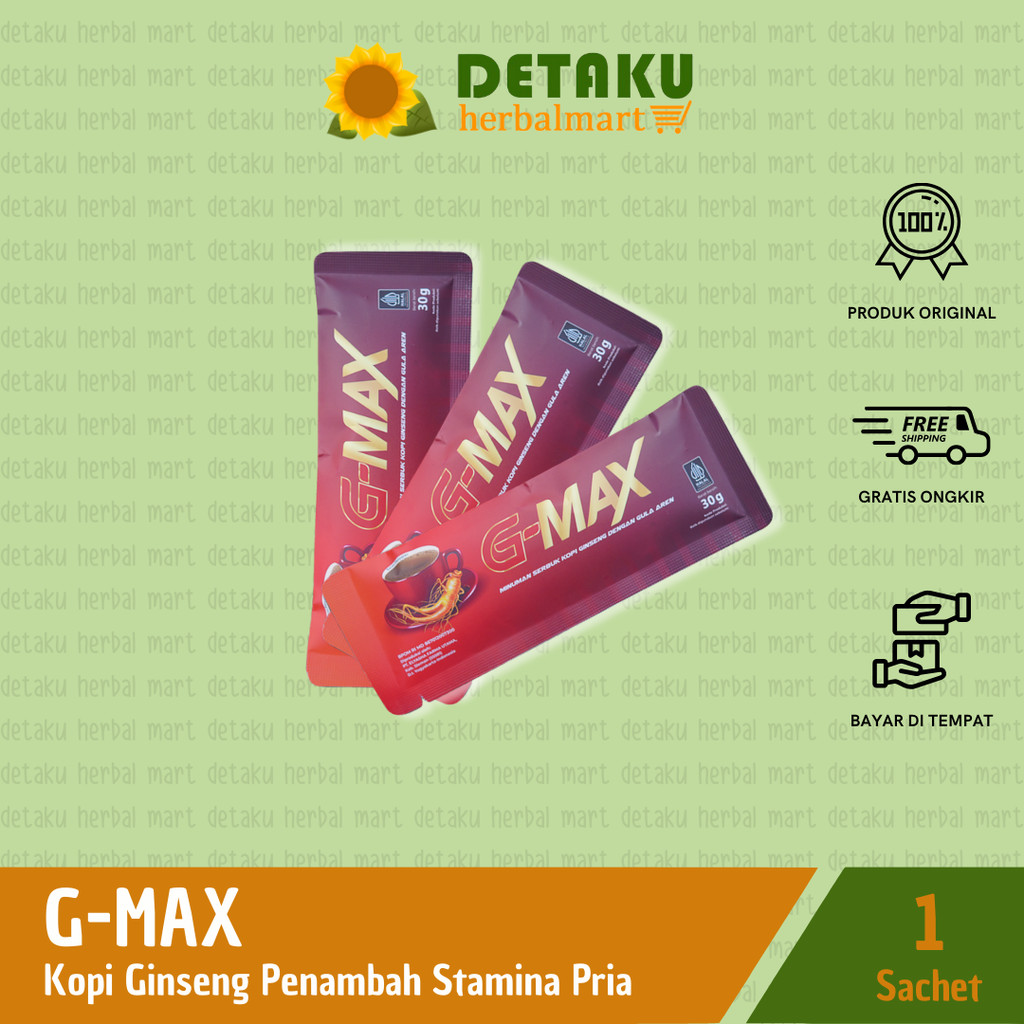 

Kopi G-MAX Stamina Pria Tahan Lama Kopi Ginseng Ecer 1 Sachet