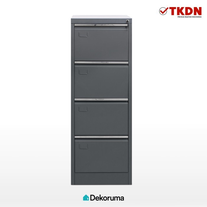 Dekoruma Lemari Arsip Besi 4 Tingkat / Filing Cabinet Metal 4 Susun / Loker Kabinet Dokumen Kantor d