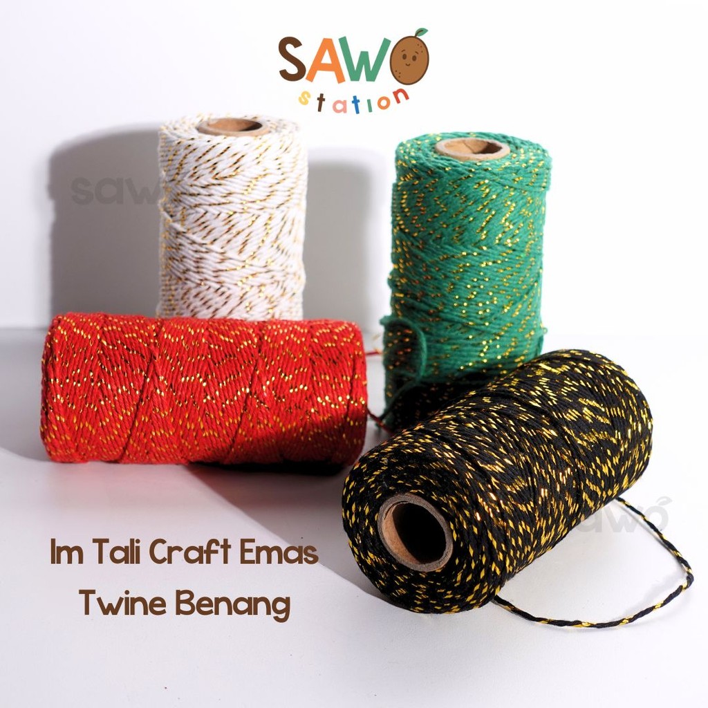 

[1 meter] Twine Gold Ribbon - Tali Pita Warna-warni Kerajinan Tangan dan Dekorasi Hadiah Gift Decoration