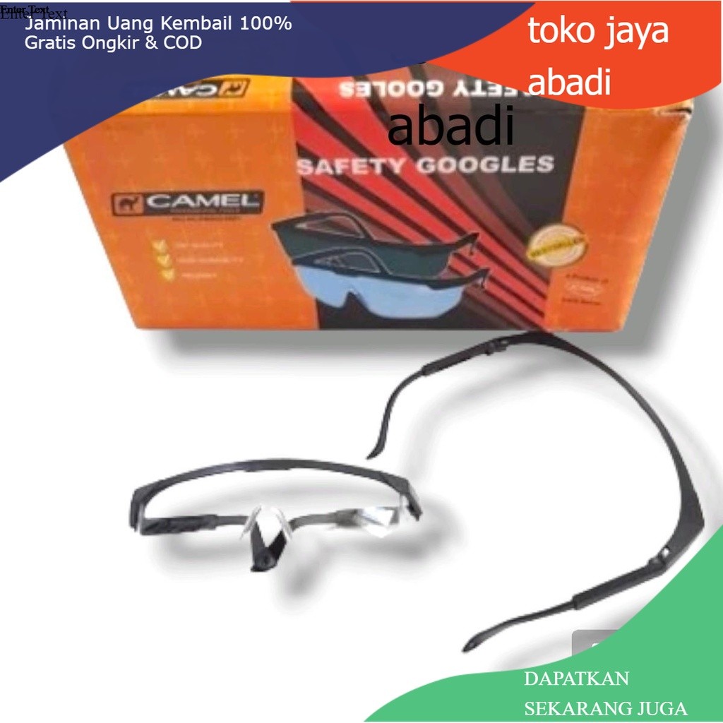 

Kaca Mata Grenda CAMEL Bening Frame - Kacamata Clear Lis Panjang Pendek Grinda Safety Google Glasses