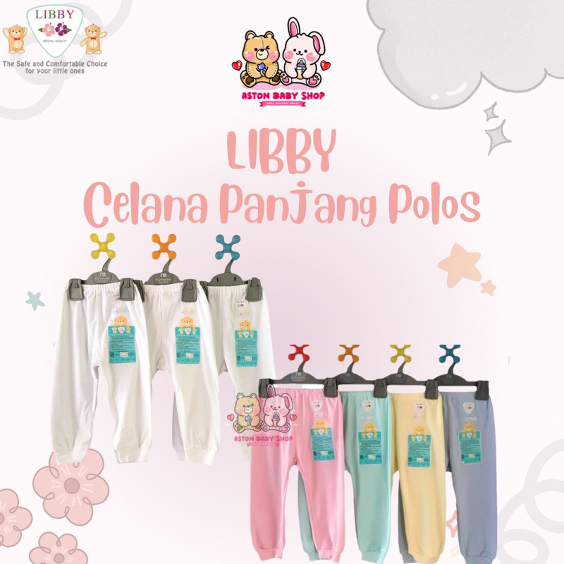 Libby Celana Panjang Polos Warna 1 pc Libby Celana Panjang Pampers bayi Piyama Bayi