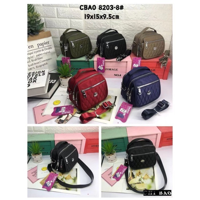 PROMO - Tas Wanita Import Jinjing Selempang CHIBAO CB8202 8202 Bordir Ketupat - Grey