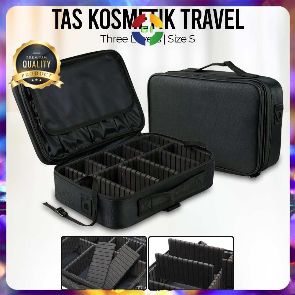 (GI) Tas Make Up Kosmetik Travel Besar Muat Banyak Size S