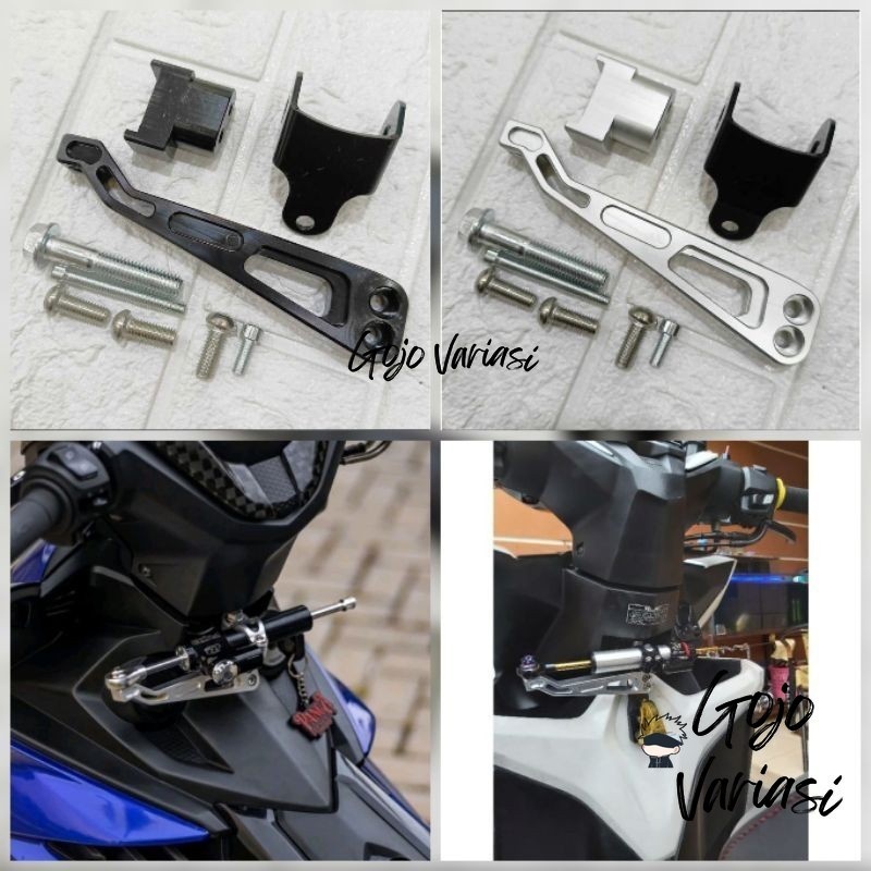 Breket stabiliser bracket stering dumper tengah motor bebek & matic cocok buat stabilizer pendek mat