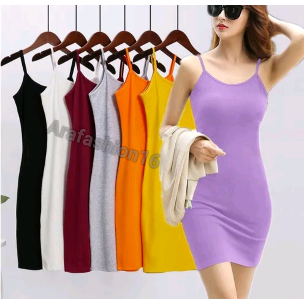 BARU Tenk top Dress Tali kecil Gaya Korea Singlet Wanita Dewasa TERLARIS | MBS17