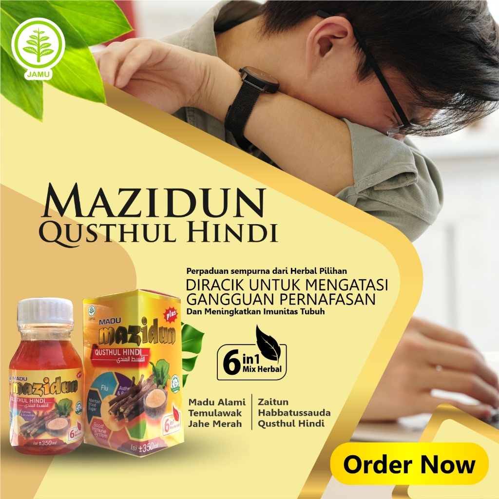 

Madu Mazidun Qusthul Hindi 6in1 | Madu Mazidun | Qusthul Hindi | 350ml I MADU MEMBANTU MELANCARKAN PERNAFASAN