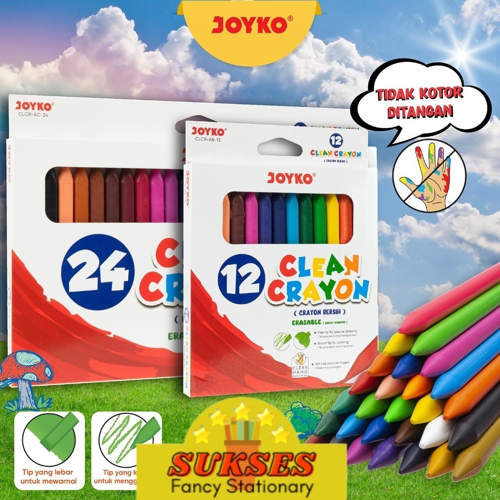 

Krayon Bersih Dapat Dihapus Clean Crayon Erasable Joyko