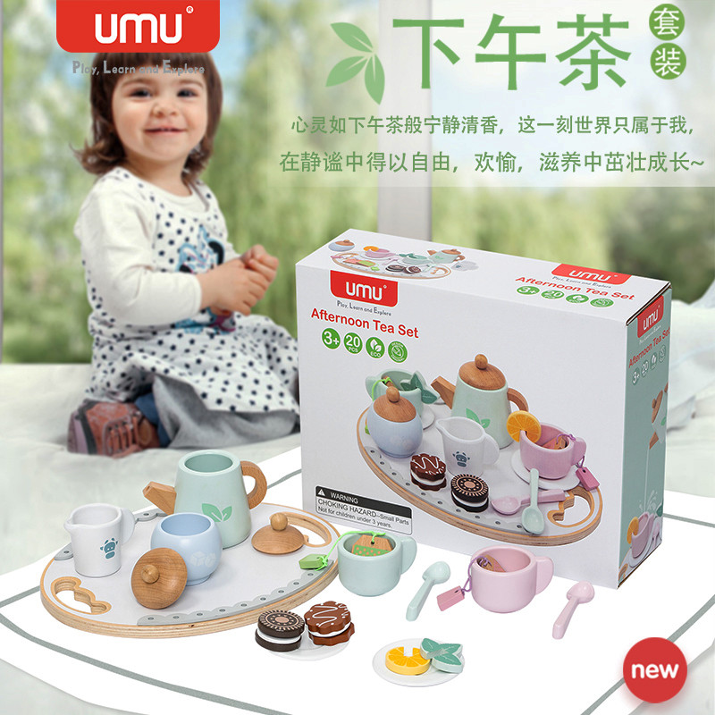 UMU Play Pretend Wooden Afternoon Tea Set Mainan Edukasi Anak
